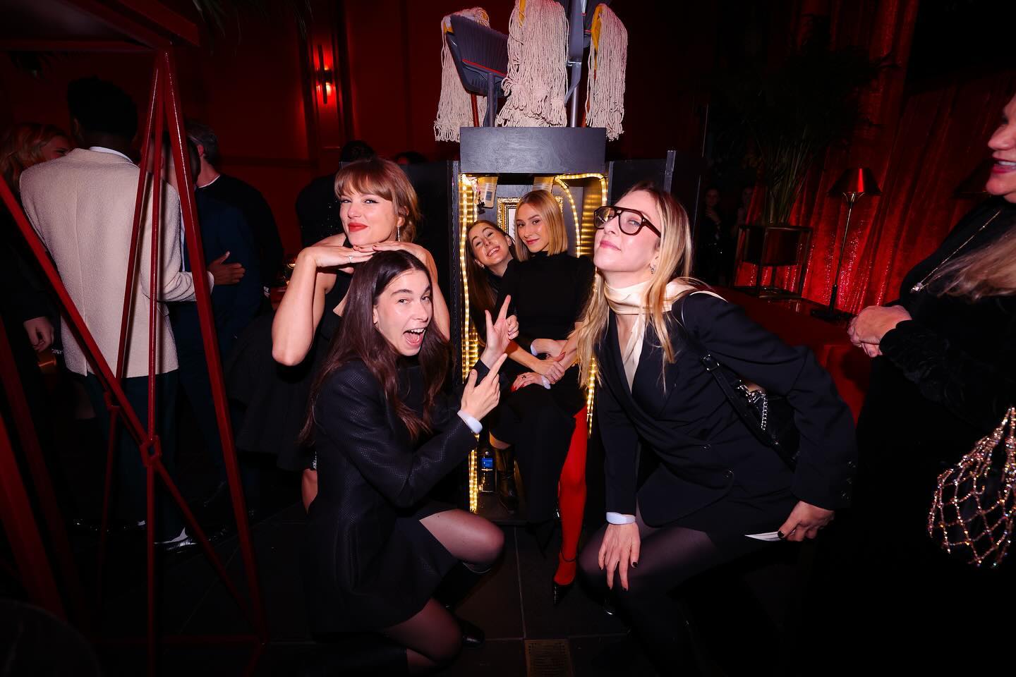 Taylor Swift and friends at the Eras Tour wrap party.