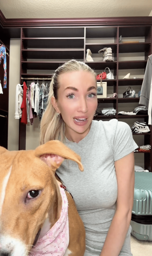 Kate cassidy with her dog on tiktok