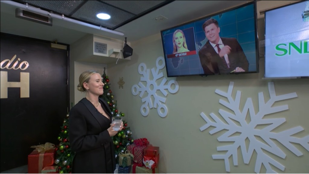 Scarlett Johansson backstage at "SNL."