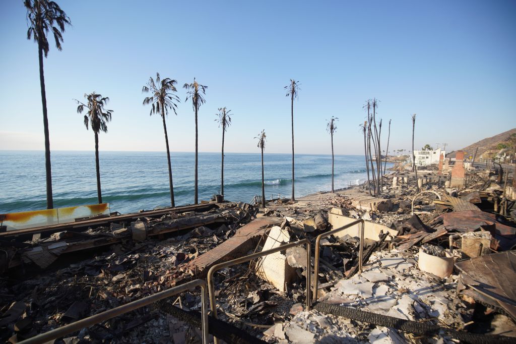 Houses in Malibu are destroyed by the wildfire