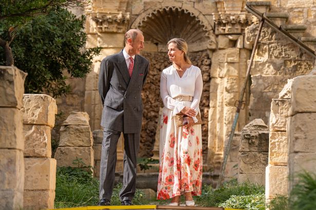 Duke and Duchess of Edinburgh during a tour of Villa Guardamangia, in Pieta