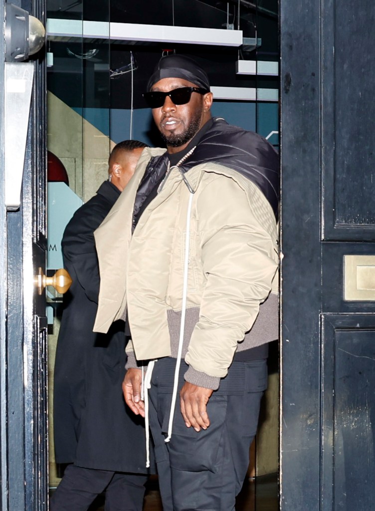 Rapper P Diddy aka Sean Combs seen arriving at Bauer media to do an interview to promote his new The Love Album: Off The Grid.