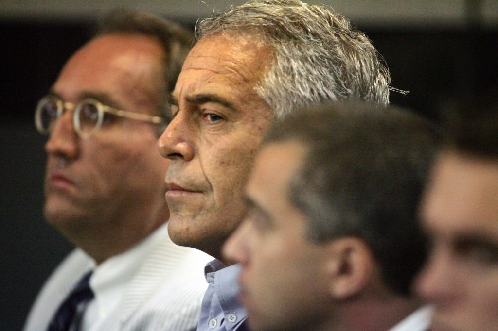 Jeffrey Epstein appears in court in West Palm Beach, Fla., in 2008.