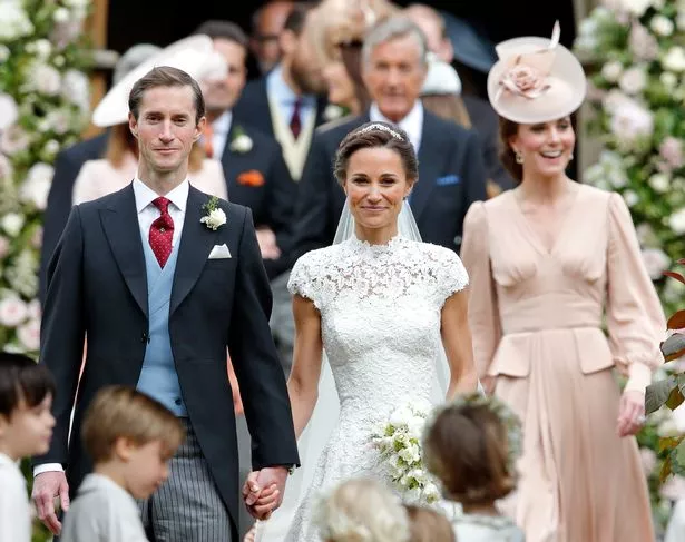 Pippa Middleton and James Matthews leaving church on their wedding day