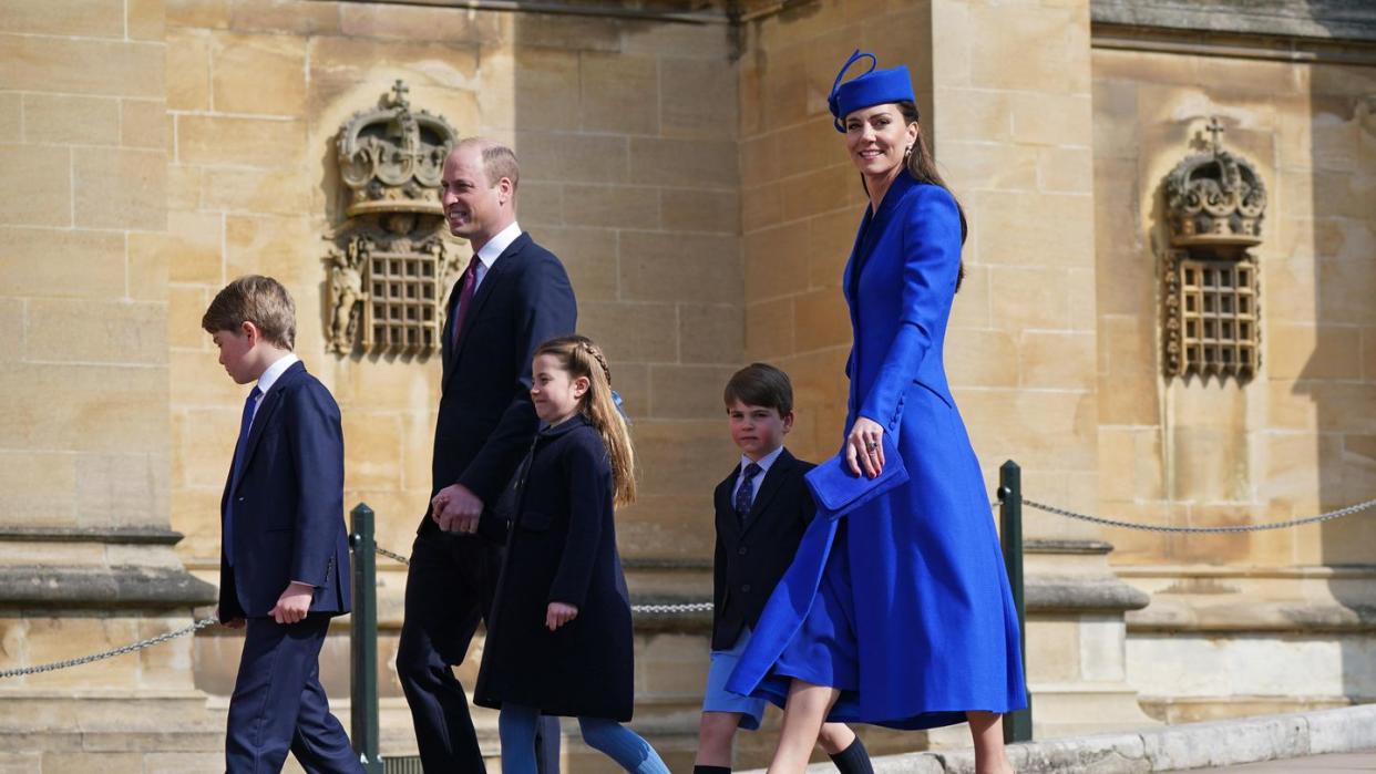 the british royal family attend easter mattins service