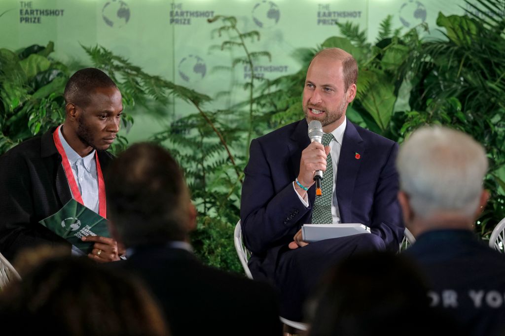 Prince William speaks during a panel discussion