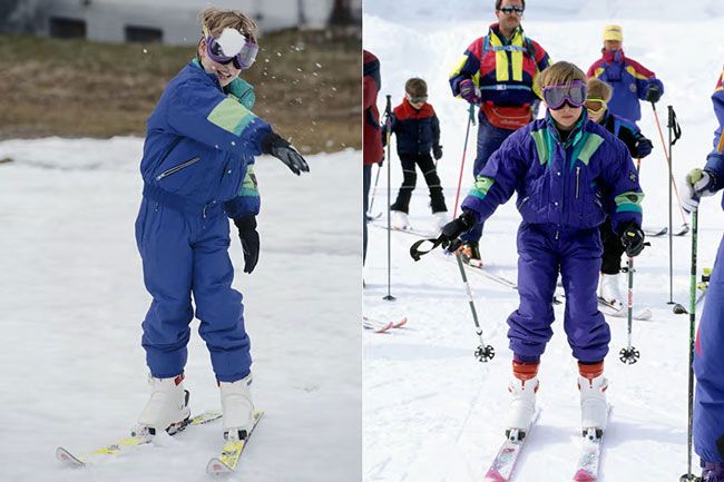 Prince William playing in the snow in Lech in 1993