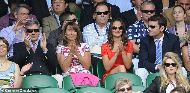 Parents Michael and Carole Middleton with their daughter Pippa and Alex at Wimbledon in 2011