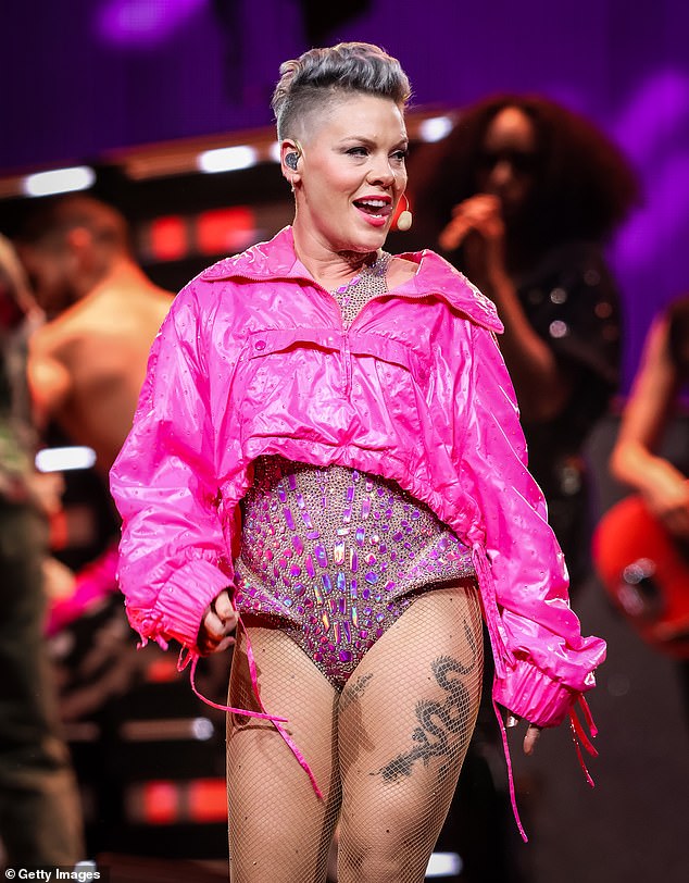 The pop star who sold the most concert tickets at gigs across Australia in 2024 has been revealed. Pink (pictured) sold out 20 stadiums actress the country, shifting over one million ticket sales and winning the box office victory