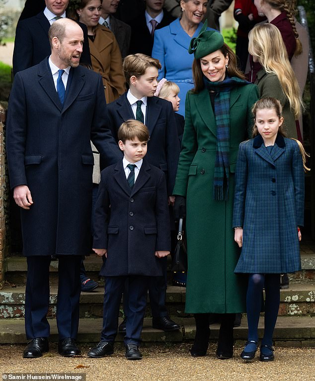 The Wales family delighted royal fans as they arrived at St Mary Magdalene Church in Sandringham, dressed in coordinated navy and green ensembles