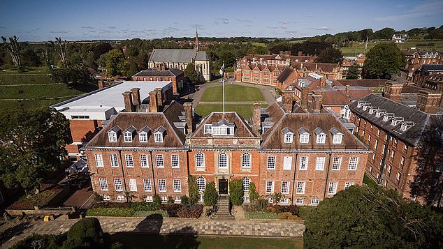 Certainly the business helped pay the school fees for all three Middleton children, who were educated at Marlborough College (pictured) - which now costs £60,000 per year for boarders