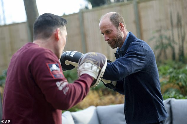 Avid sports fan Prince William spent time after the class chatting with young people affected by homelessness - and helped by Centrepoint