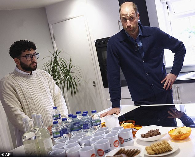 In the kitchen of the Ealing Centrepoint service, the Prince enjoyed tea and a biscuit as he discussed the charity's work