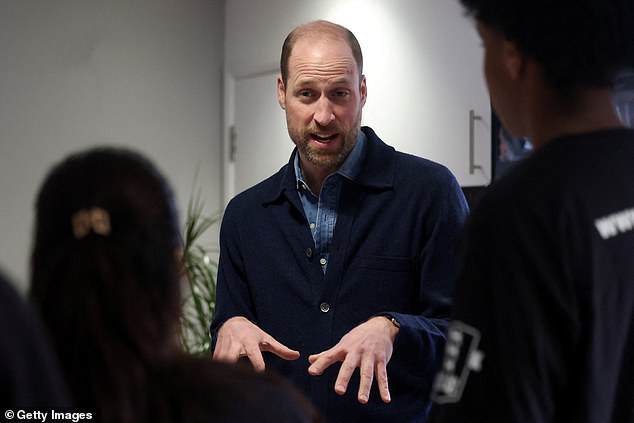 Prince William speaking to young people affected by homelessness on Tuesday