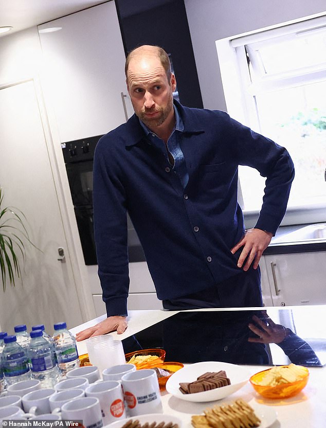 Prince William, the Prince of Wales, is pictured during a visit to the Centrepoint in Ealing today