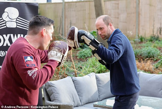 William was then taken outside to join a fitness session run by the Boxwise Foundation