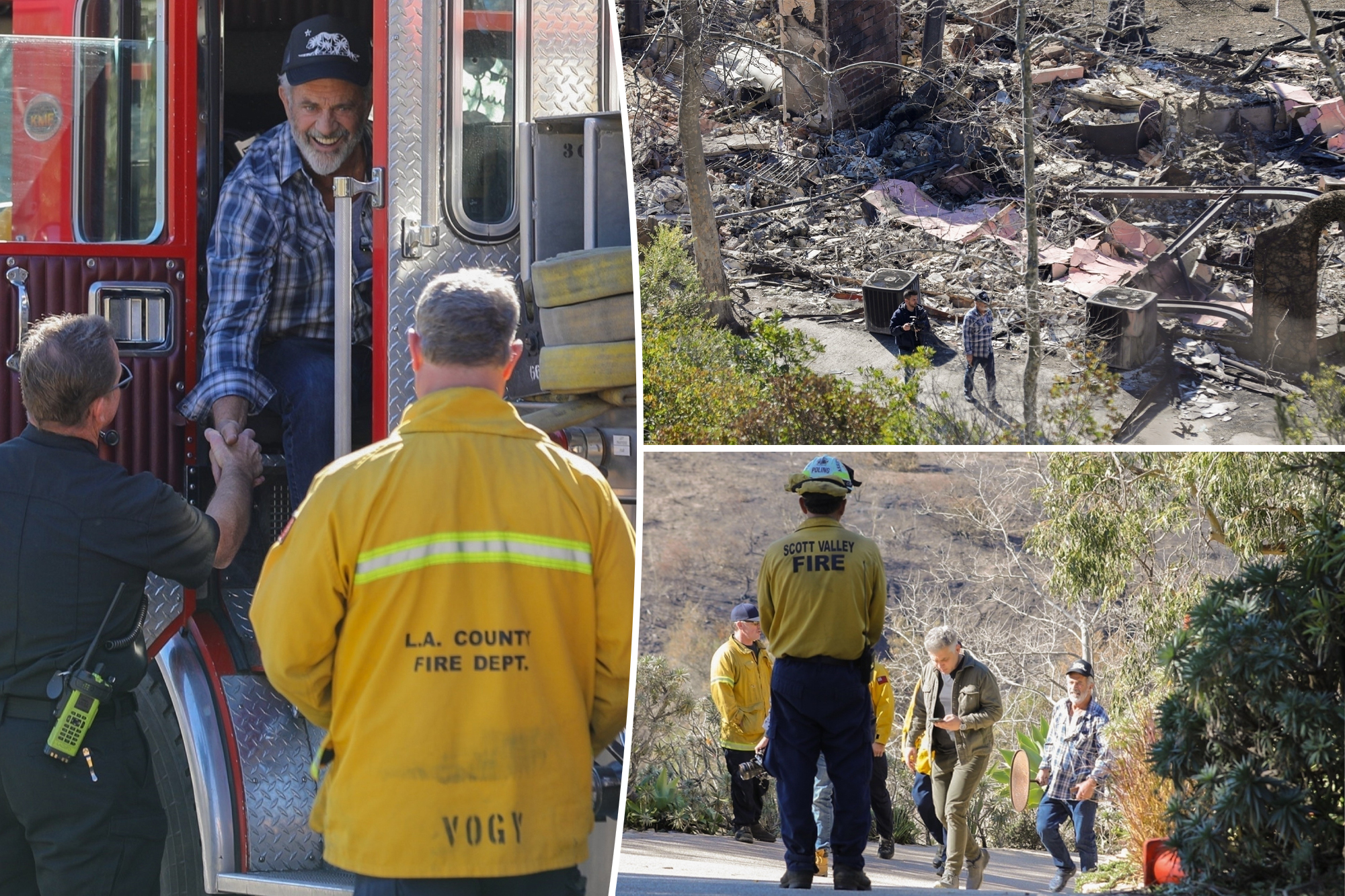 Mel Gibson visiting his Malibu, Calif., mansion that was destroyed in the Palisades wildfires on Jan. 15.