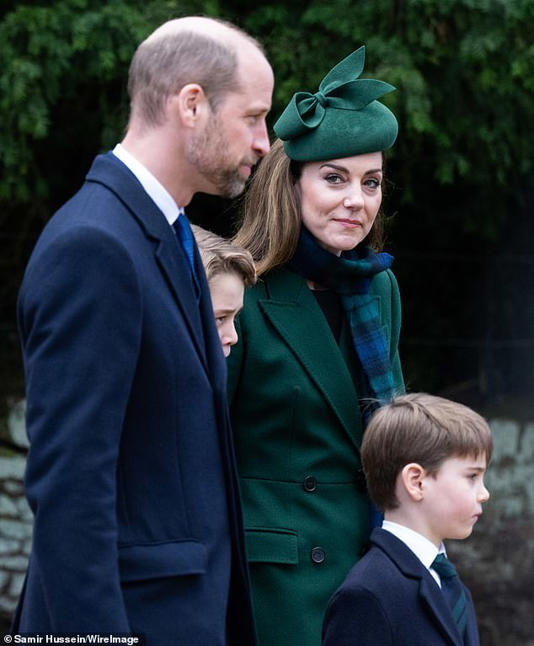 Catherine attending the Christmas morning service with her family in Sandringham. The Prince and Princess of Wales, and the Princess Royal are the most popular members of the Royal Family