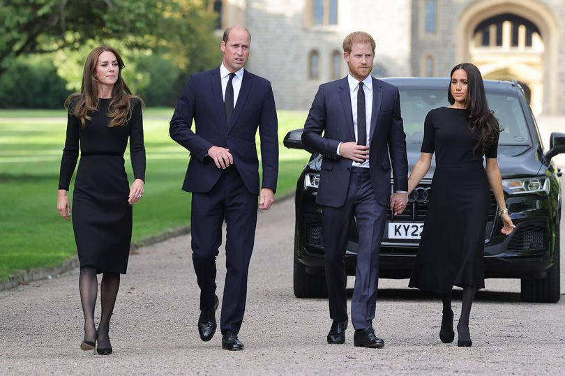 Catherine, Princess of Wales, Prince William, Prince of Wales, Prince Harry, Duke of Sussex, and Meghan, Duchess of Sussex