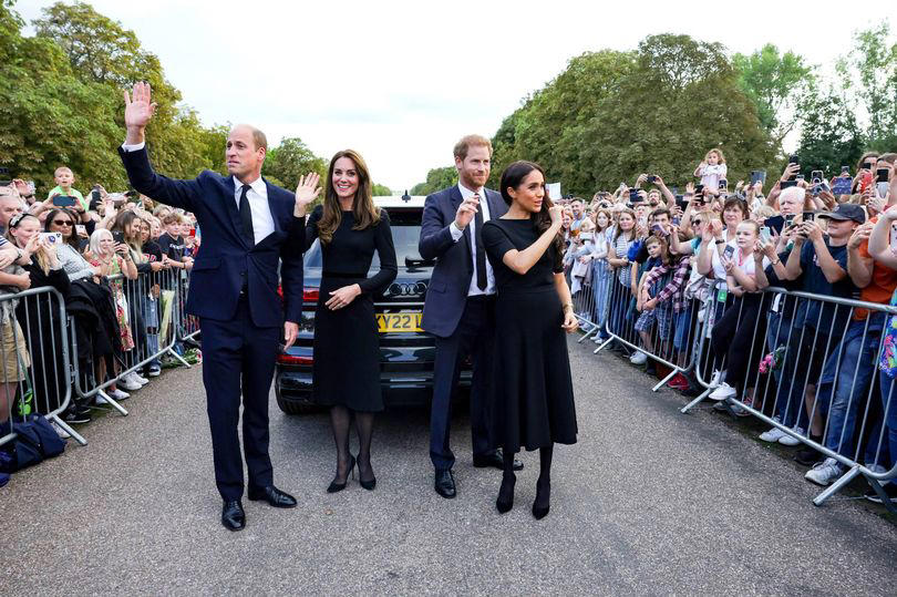 Catherine, Princess of Wales, Prince William, Prince of Wales, Prince Harry, Duke of Sussex, and Meghan, Duchess of Sussex