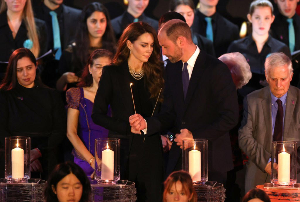 Kate Middleton, left and Prince William attend a ceremony commemorating Holocaust Memorial Day on Jan. 27 in London.