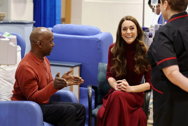 Chris Jackson/Getty Peter Burton and Kate Middleton at The Royal Marsden Hospital in London on Jan. 14, 2025.