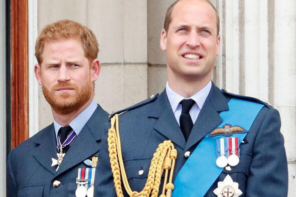 Prince Harry and Prince William on the Buckingham Palace balcony