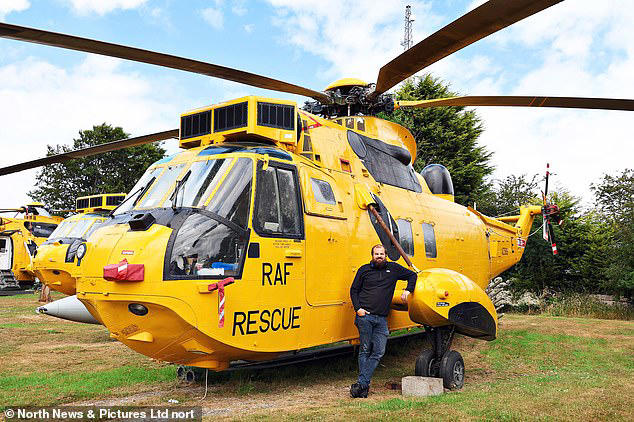 Mr Stonehouse, pictured, bought three helicopters for £250,000 and spent four years restoring them 