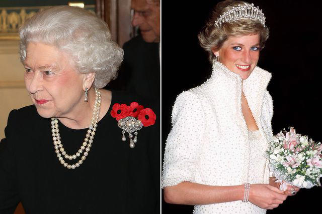 Chris Jackson - WPA Pool/Getty; Tim Graham Photo Library via Getty (Left) Queen Elizabeth at the Festival of Remembrance in London on Nov. 7, 2025; (Right) Princess Diana in Hong Kong in November 1989.