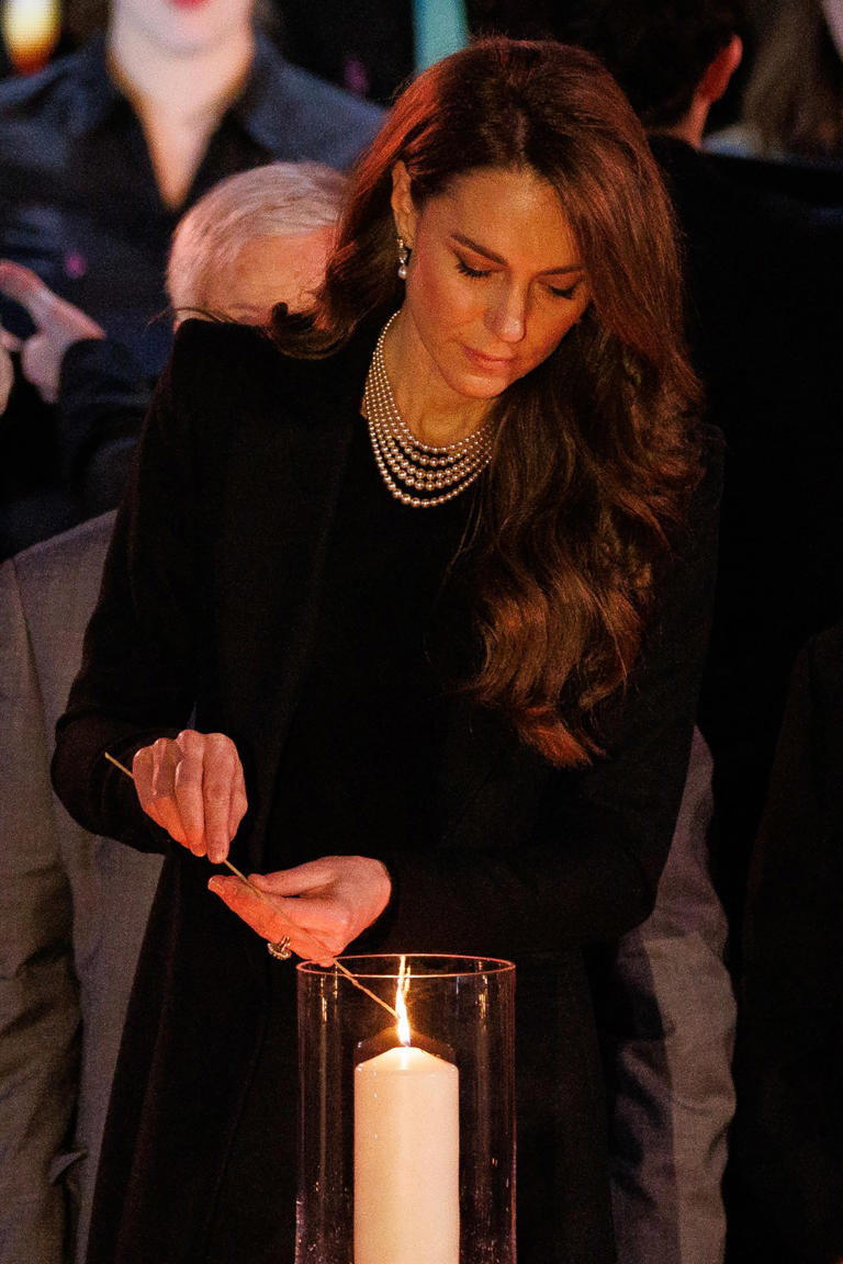 For the ceremony, the Princess of Wales wore a five-strand faux pearl necklace, which she sourced from vintage jeweler Susan Caplan. Getty Images