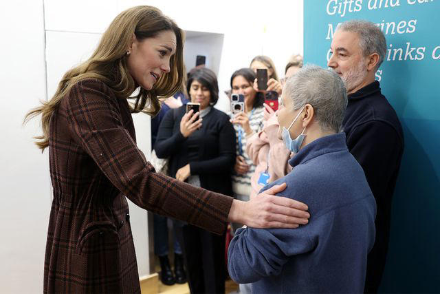 Chris Jackson/Getty The Princess of Wales talks to Rebecca Mendelhson at the Royal Marsden Hospital, Chelsea, London on Tues. Jan. 14, 2025