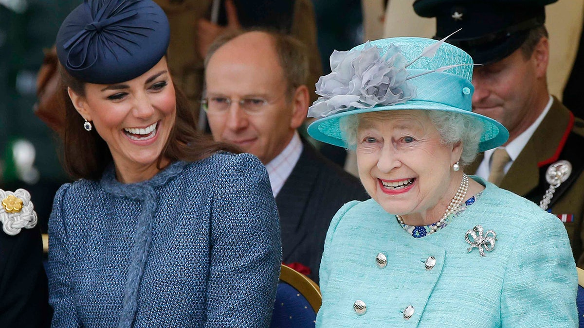 Princess Catherine share a laugh with Queen Elizabeth.