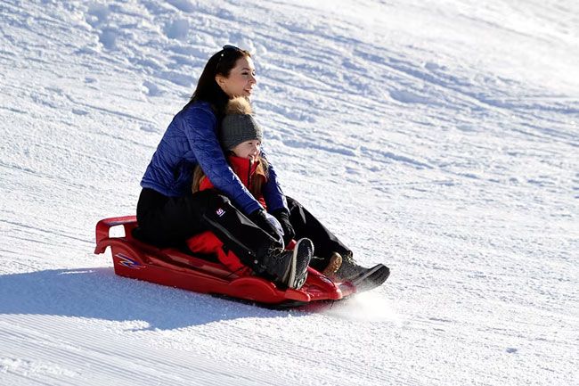 Crown Princess Mary of Denmark skiing in Verbier