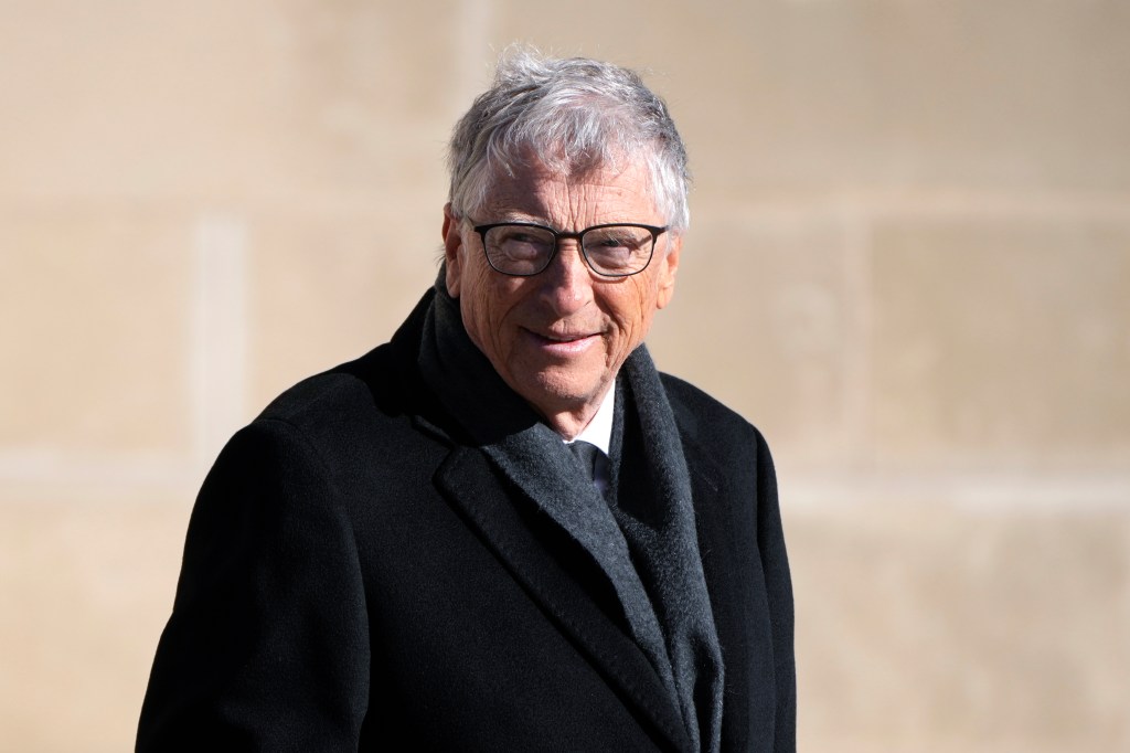 Bill Gates, co-founder of Microsoft, leaves after the State Funeral of former President Jimmy Carter at the Washington National Cathedral, Thursday, Jan. 9, 2025.