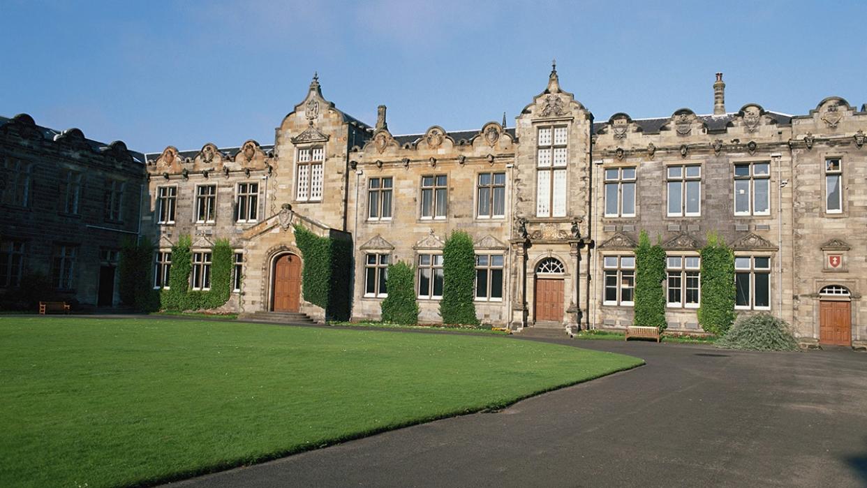 An aerial view of the University of St. Andrews.