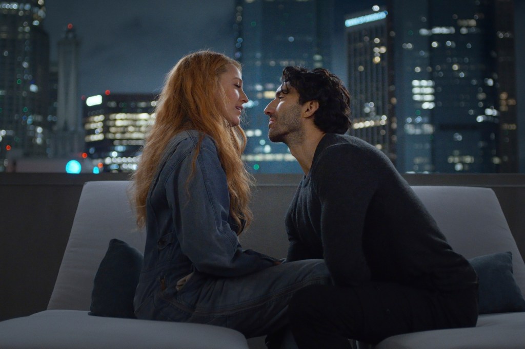 Justin Baldoni and Blake Lively on the set of "It Ends With Us."