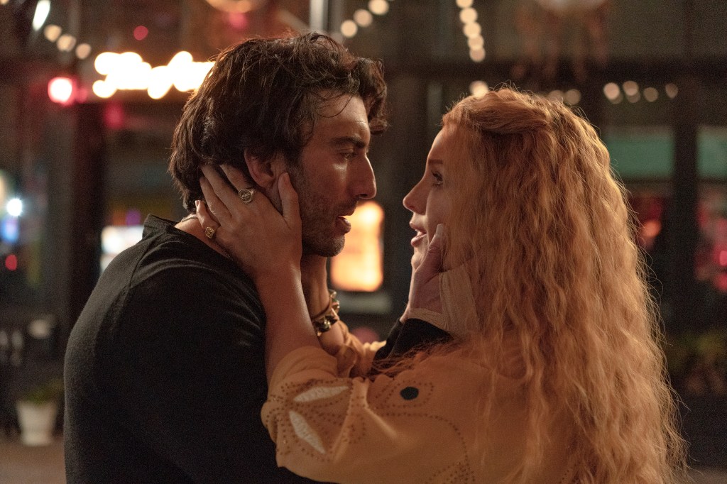 Justin Baldoni and Blake Lively on the set of "It Ends With Us."