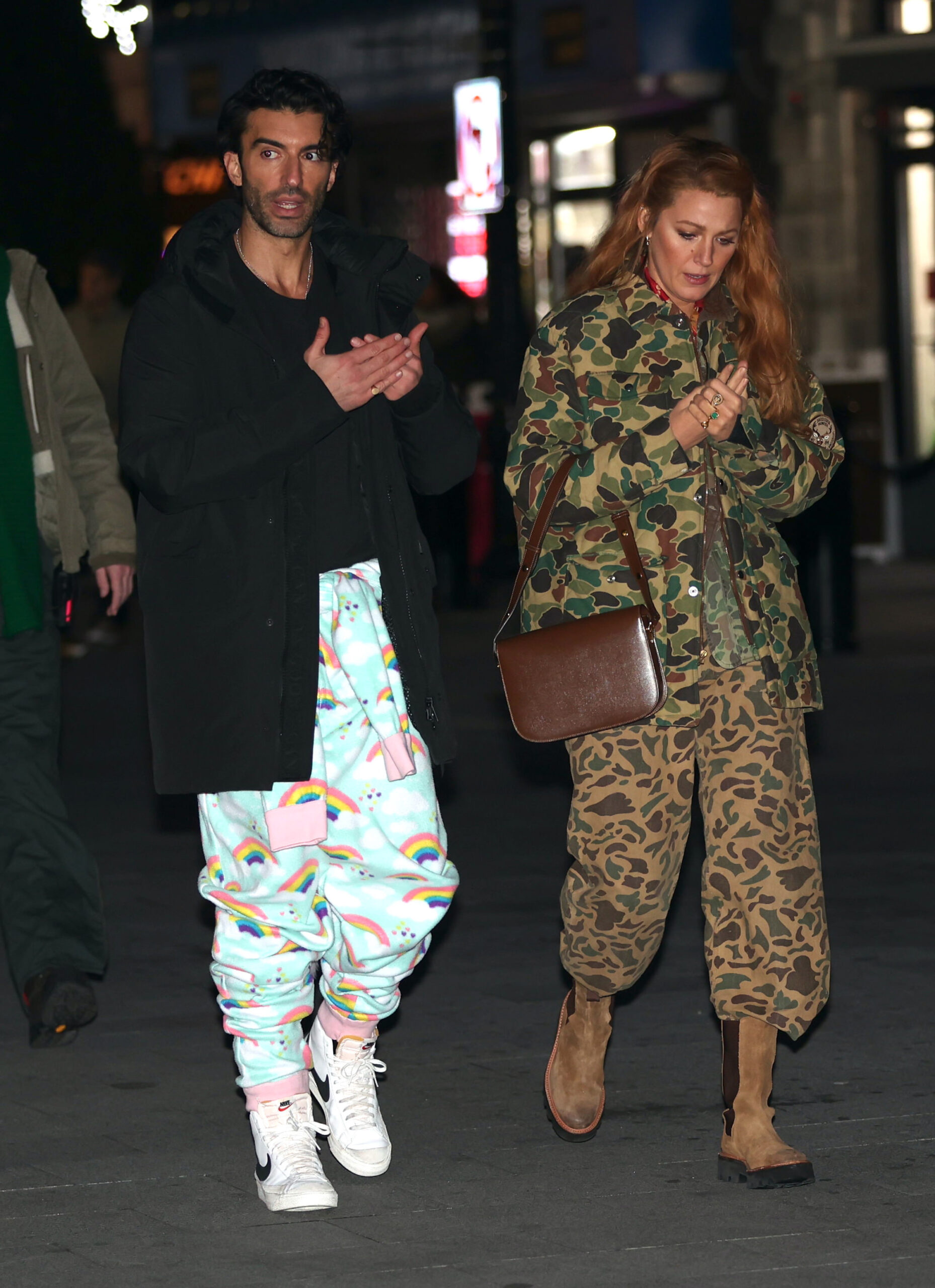 Justin Baldoni and Blake Lively on set of "It Ends With Us."