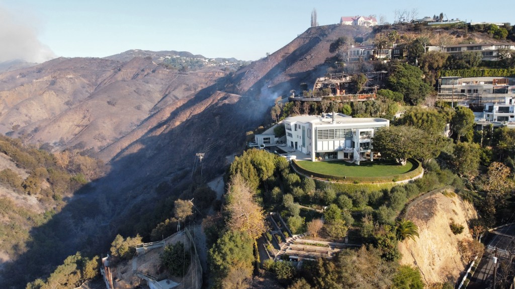 Pacific Palisades home of Tom Hanks and Rita Wilson after Palisades Fire