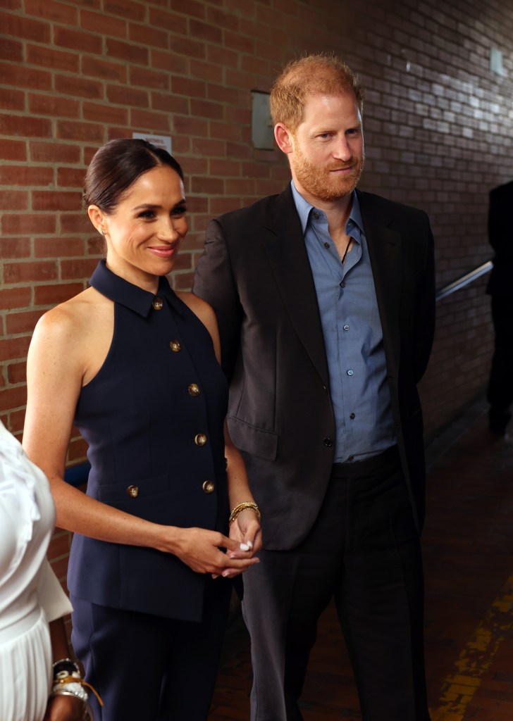 Prince Harry, Duke of Sussex and Meghan, Duchess of Sussex visit local charter school, Colegio Cultura Popular during The Duke and Duchess of Sussex's Colombia Visit on August 15, 2024 in Bogota, Colombia.