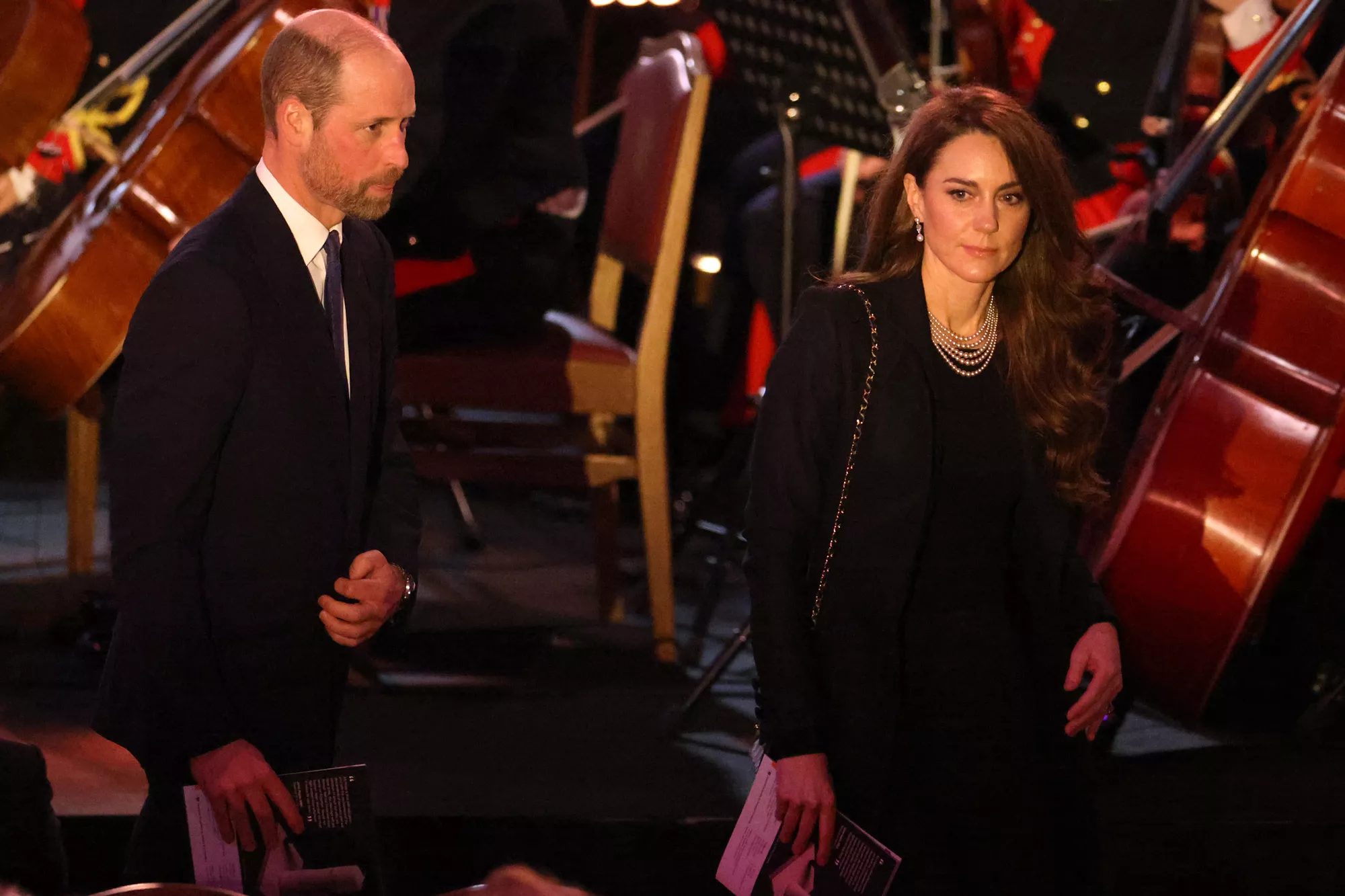 Catherine, Princess of Wales and Prince William, Prince of Wales attend a ceremony commemorating Holocaust Memorial Day on January 27, 2025 in London, England.