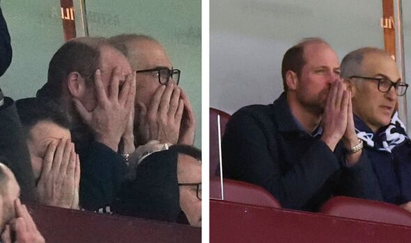 prince william watching aston villa play football