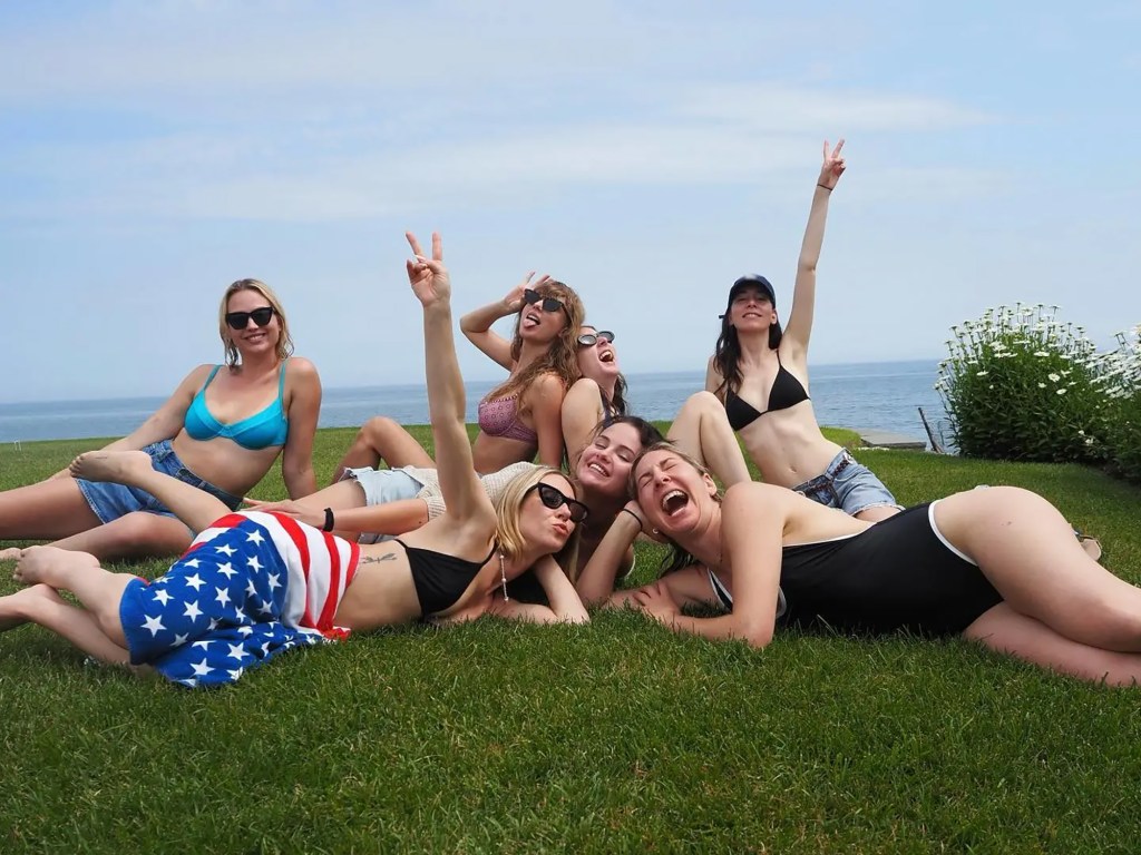 Taylor Swift, Selena Gomez, the Haim sisters and other friends at her Rhode Island mansion.