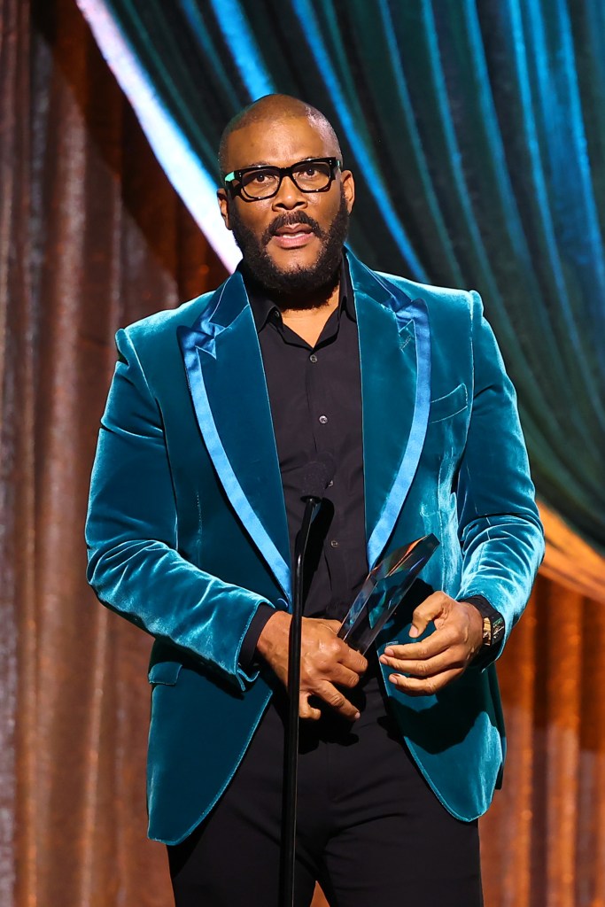 Tyler Perry accepts the Icon Award onstage during The Critics Choice Association's 7th Annual Celebration of Black Cinema & Television at Fairmont Century Plaza on December 09, 2024 in Los Angeles.