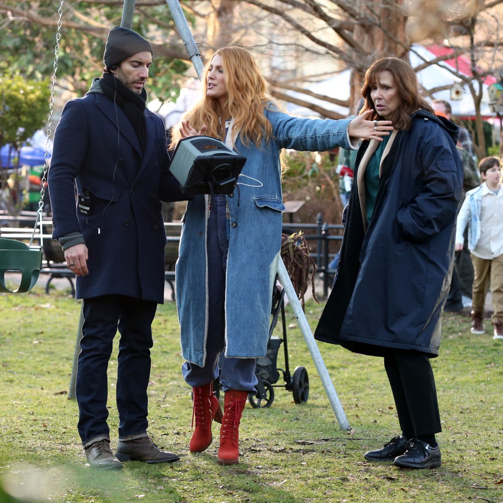 Blake Lively and Justin Baldoni on the "It Ends With Us" set.