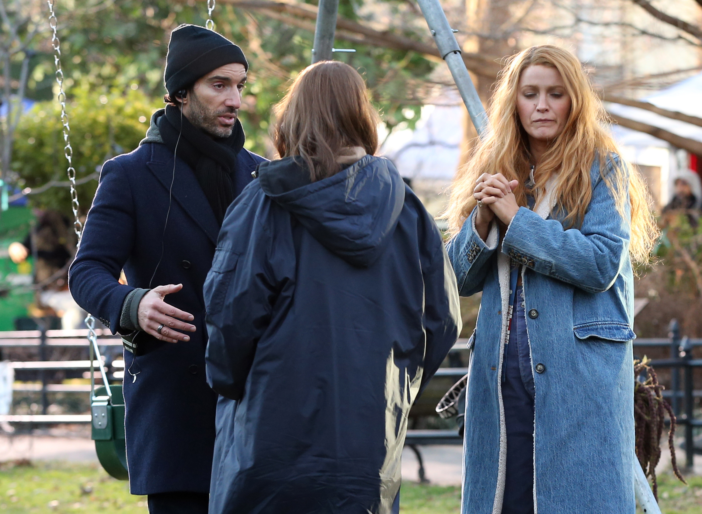 Blake Lively and Justin Baldoni on the "It Ends With Us" set.