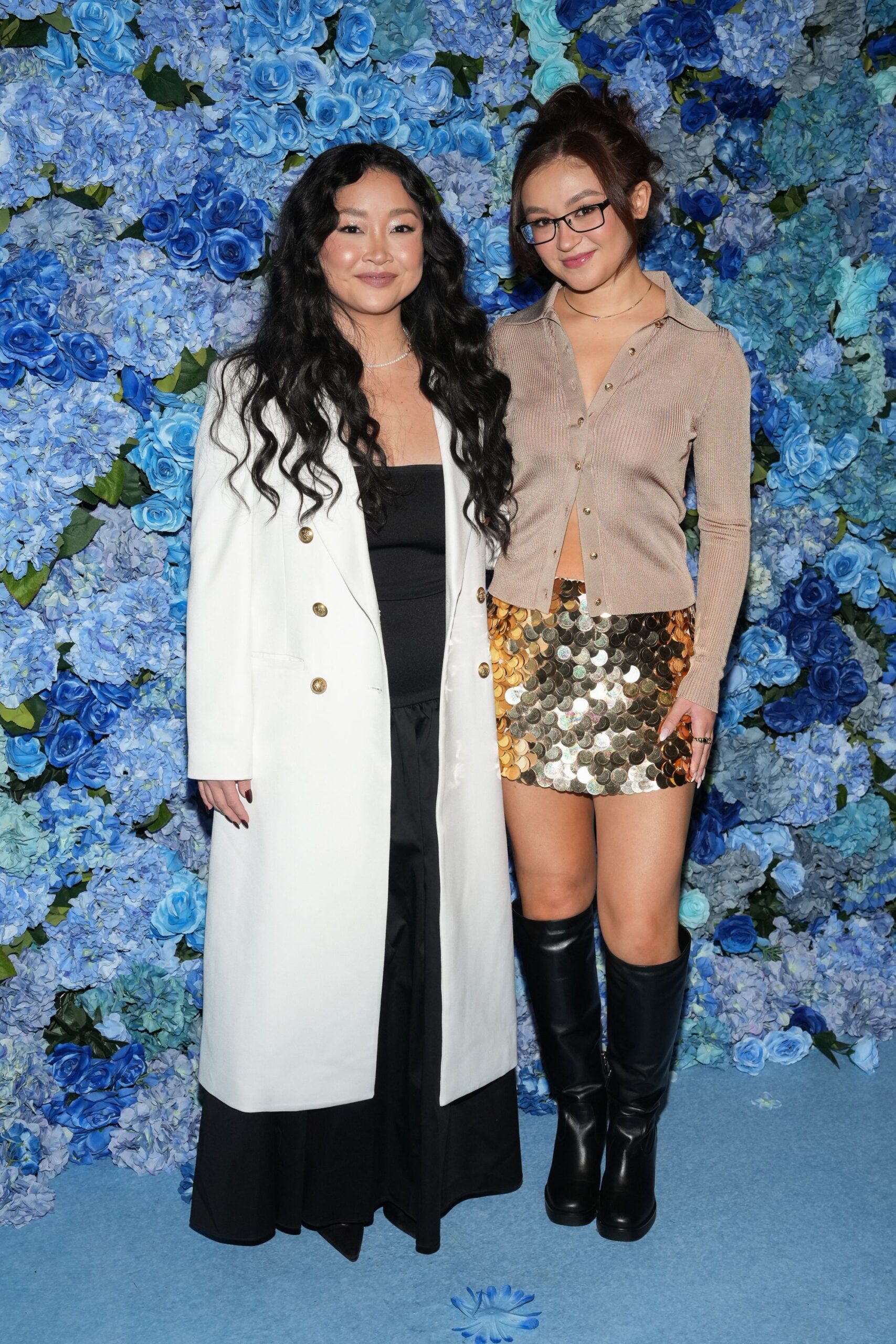 Lana Condor and Anna Cathcart attend alice + olivia by Stacey Bendet Fall 2025 - Presentation