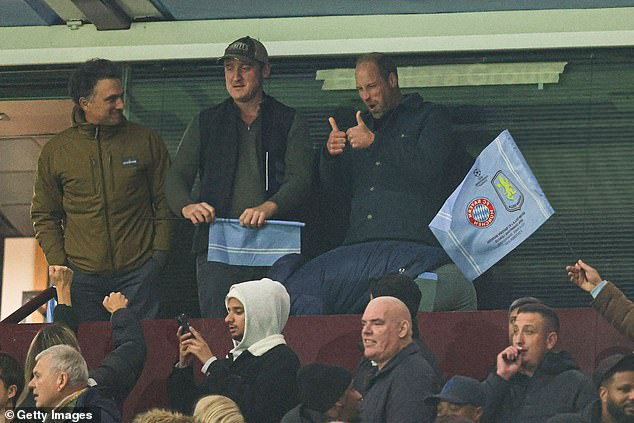 William showed every emotion as he watched Aston Villa play Bayern Munich at Villa Park, from tense anticipation to elated celebration