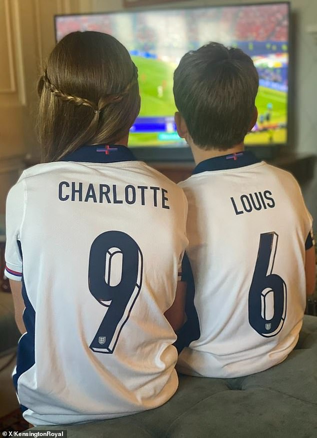 The Prince and Princess of Wales shared a photo of Princess Charlotte and Prince Louis watching the Euros final between England and Spain