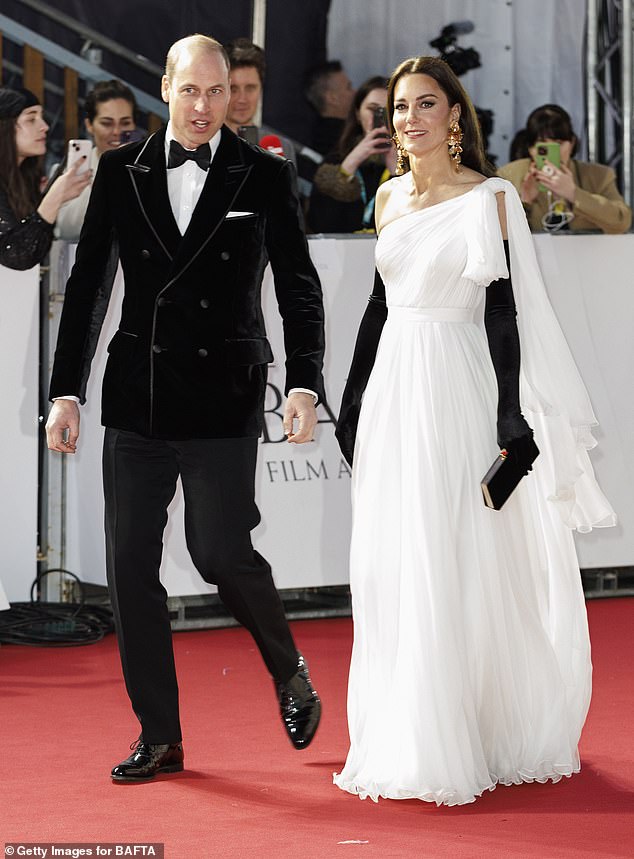 The Prince of Wales (pictured with the Princess of Wales at the Baftas in 2023) will miss the Bafta awards ceremony this weekend, but will be championing future talent when he helps young filmmakers shoot a movie